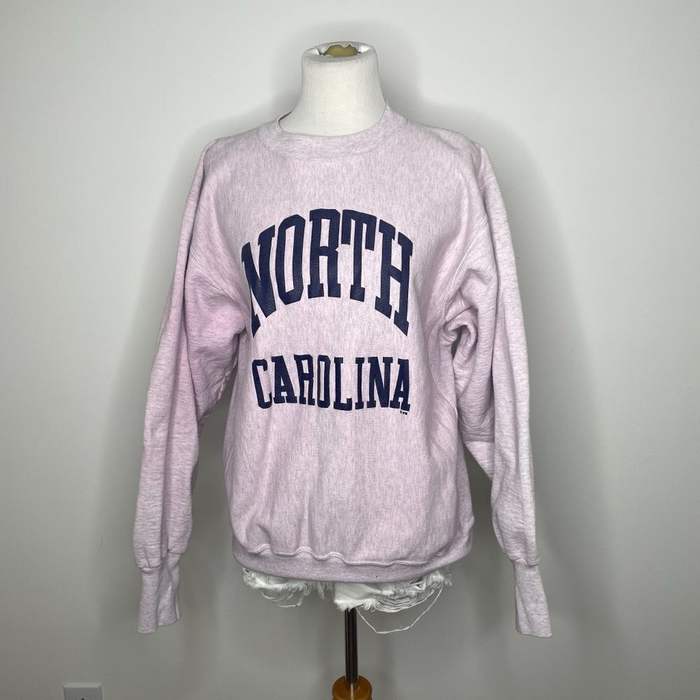 Rugged Sweats- Pink & Grey Heathered "North Carolina" Crewneck